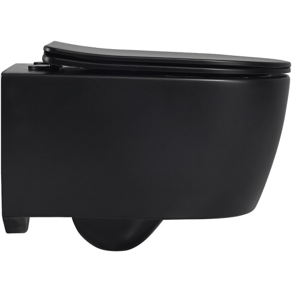 Унитаз Abber Bequem AC1104MB подвесной Черный матовый с сиденьем Микролифт Унитаз Abber Bequem AC1104MB подвесной Черный матовый с сиденьем Микролифт