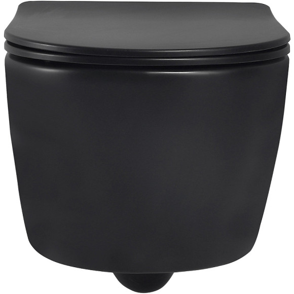 Унитаз Abber Bequem AC1104MB подвесной Черный матовый с сиденьем Микролифт Унитаз Abber Bequem AC1104MB подвесной Черный матовый с сиденьем Микролифт