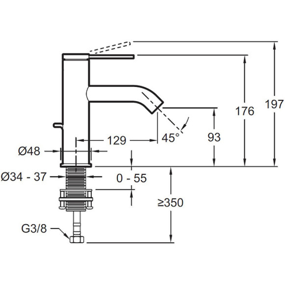 Смеситель для раковины Jacob Delafon Grand Boulevards E77958-4A-CP Хром Смеситель для раковины Jacob Delafon Grand Boulevards E77958-4A-CP Хром