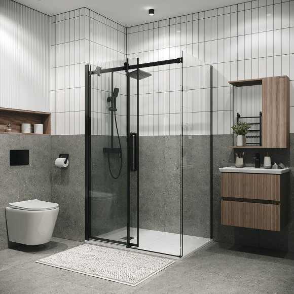 Душевой уголок Grossman Classic 100х80 120.K33.04.1080.21.00 профиль Черный матовый стекло прозрачное Душевой уголок Grossman Classic 100х80 120.K33.04.1080.21.00 профиль Черный матовый стекло прозрачное