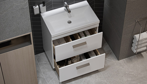 Тумба под раковину Velvex Orlando 70 tn.ORL.CLA.70.2Y Белая матовая