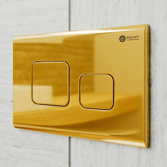 Комплект унитаза с инсталляцией Point Афина PN48341G с сиденьем Микролифт и клавишей смыва Золото