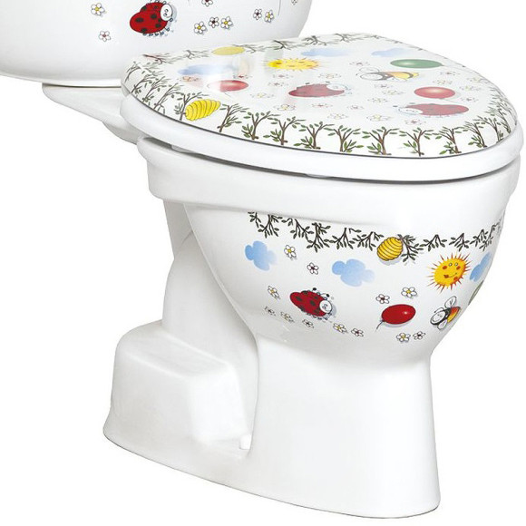 Унитаз компакт Creavit Cocuk CK300-11CB00E-FF00 Белый с декором без сиденья без бачка Унитаз компакт Creavit Cocuk CK300-11CB00E-FF00 Белый с декором без сиденья без бачка