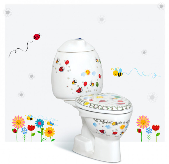 Унитаз компакт Creavit Cocuk CK300-11CB00E-FF00 Белый с декором без сиденья без бачка Унитаз компакт Creavit Cocuk CK300-11CB00E-FF00 Белый с декором без сиденья без бачка