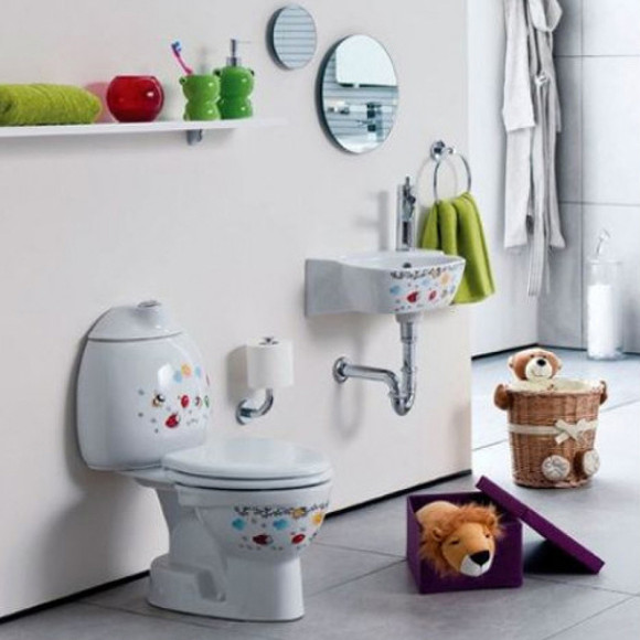 Унитаз компакт Creavit Cocuk CK300-11CB00E-FF00 Белый с декором без сиденья без бачка Унитаз компакт Creavit Cocuk CK300-11CB00E-FF00 Белый с декором без сиденья без бачка