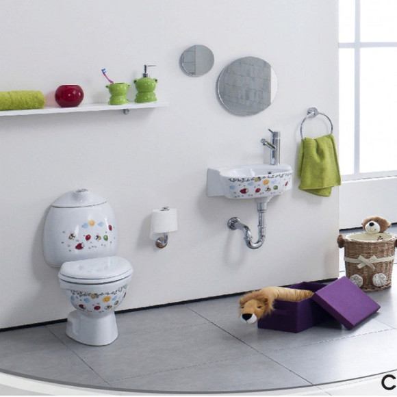 Унитаз компакт Creavit Cocuk CK300-11CB00E-FF00 Белый с декором без сиденья без бачка Унитаз компакт Creavit Cocuk CK300-11CB00E-FF00 Белый с декором без сиденья без бачка