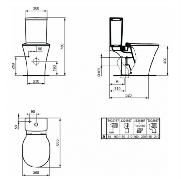 Унитаз компакт Ideal Standard Connect Air E009701 без бачка и сиденья Унитаз компакт Ideal Standard Connect Air E009701 без бачка и сиденья