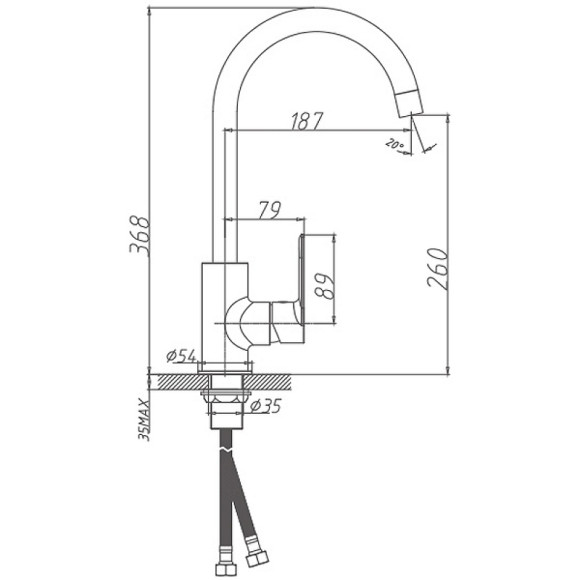 Смеситель для кухни Haiba HB71505 Хром