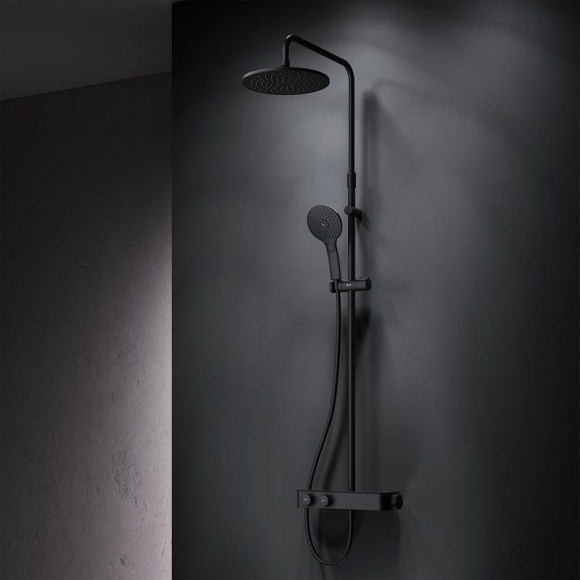 Душевая система AM.PM Inspire V2.0 F0750A422 с термостатом Черная матовая