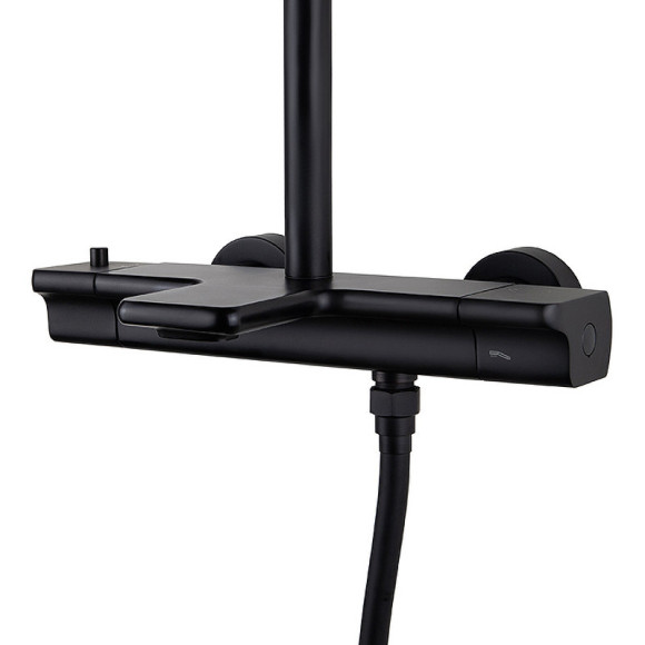 Душевая система Kaiser Elite 01182-2 с термостатом Черная матовая