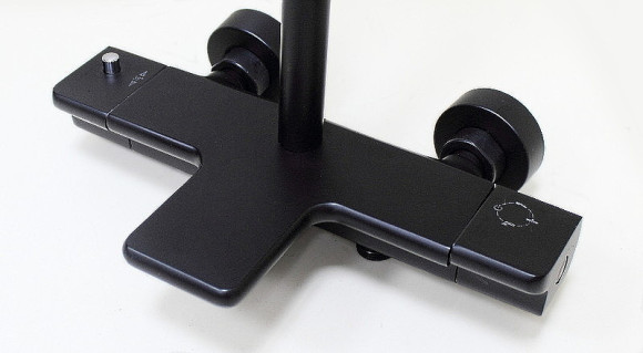 Душевая система Kaiser Elite 01182-2 с термостатом Черная матовая