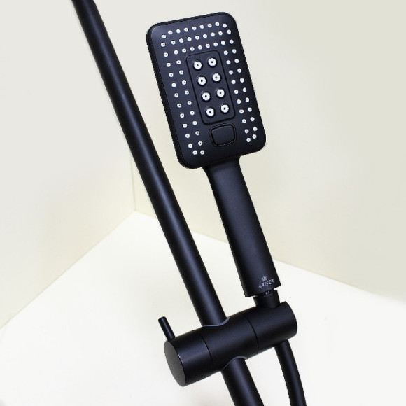 Душевая система Kaiser Elite 01182-2 с термостатом Черная матовая