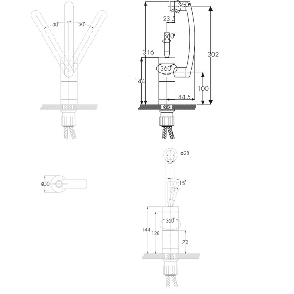 Смеситель для кухни Kaiser Merkur 27033 Хром