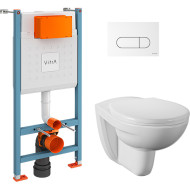 Комплект унитаза с инсталляцией Vitra Normus L-box 9773B003-7207 с сиденьем и Белой клавишей смыва