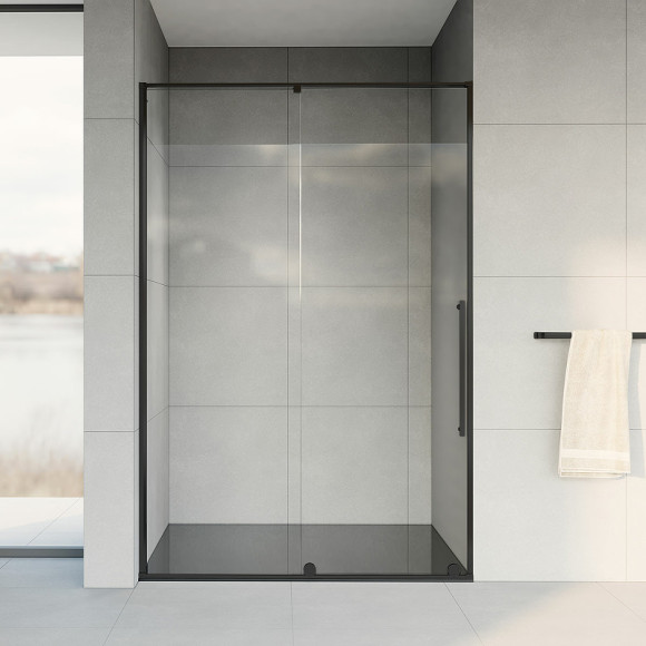 Душевая дверь Vincea Arno 120 VPS-1A120CLB профиль Черный стекло прозрачное
