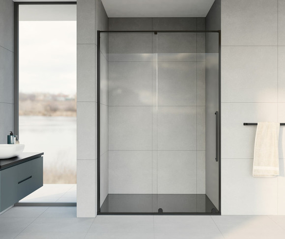 Душевая дверь Vincea Arno 120 VPS-1A120CLB профиль Черный стекло прозрачное