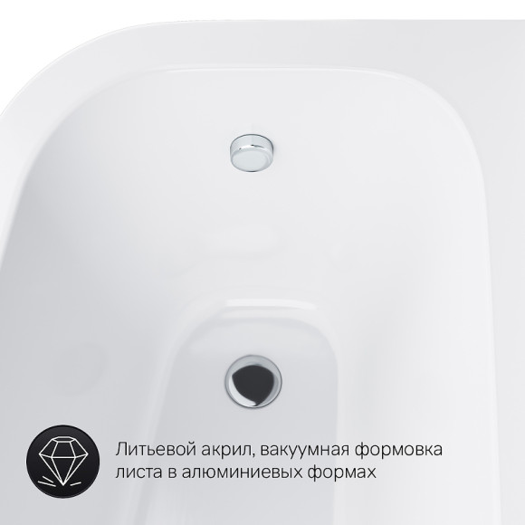 Акриловая ванна AM.PM Spirit 160x100 R W72A-160R100W-A2 без гидромассажа Акриловая ванна AM.PM Spirit 160x100 R W72A-160R100W-A2 без гидромассажа