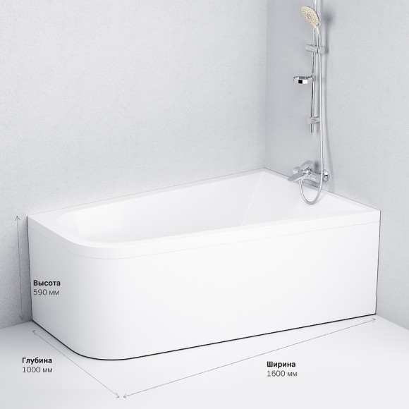 Акриловая ванна AM.PM Spirit 160x100 R W72A-160R100W-A2 без гидромассажа Акриловая ванна AM.PM Spirit 160x100 R W72A-160R100W-A2 без гидромассажа