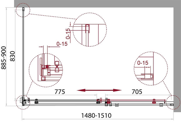 Душевой уголок BelBagno Acqua 150х90 ACQUA-AH-1-150/90-C-Cr профиль Хром стекло прозрачное Душевой уголок BelBagno Acqua 150х90 ACQUA-AH-1-150/90-C-Cr профиль Хром стекло прозрачное