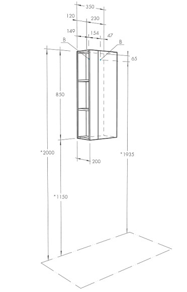Подвесной шкаф Aquaton Терра 35 1A247503TEKA0 Дуб Кантри Антрацит