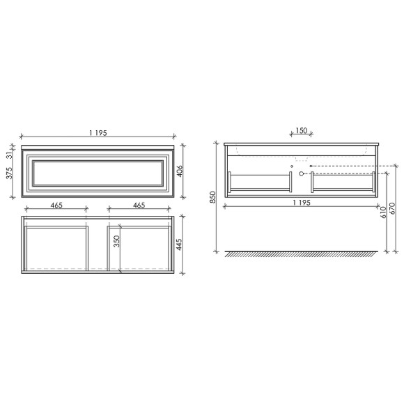 Тумба под раковину Sancos Very 120 VR120SM подвесная Doha Soft