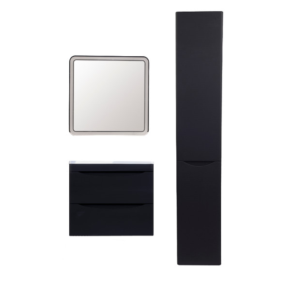 Тумба под раковину Style Line Бергамо 60 СС-00002318 подвесная Черная антискрейч Тумба под раковину Style Line Бергамо 60 СС-00002318 подвесная Черная антискрейч