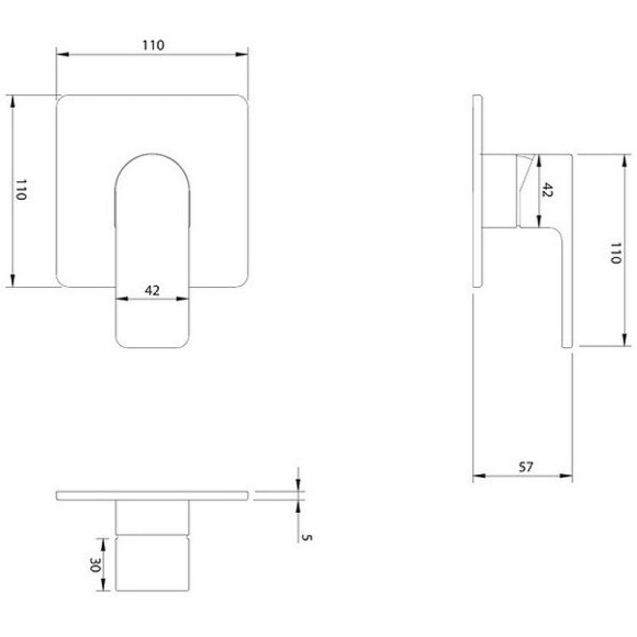 Смеситель для душа Omnires Baretti BA7845BL Черный матовый Смеситель для душа Omnires Baretti BA7845BL Черный матовый