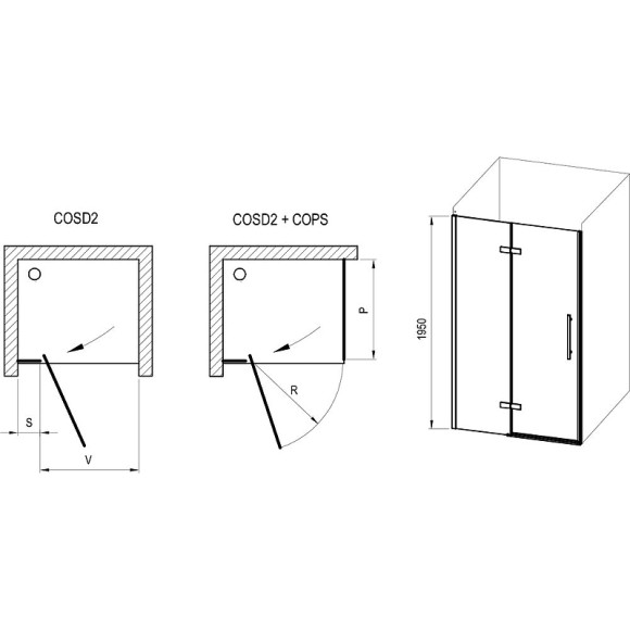 Душевая дверь Ravak Cool COSD2-120 X0VVGC300Z1 профиль Черный стекло Transparent Душевая дверь Ravak Cool COSD2-120 X0VVGC300Z1 профиль Черный стекло Transparent
