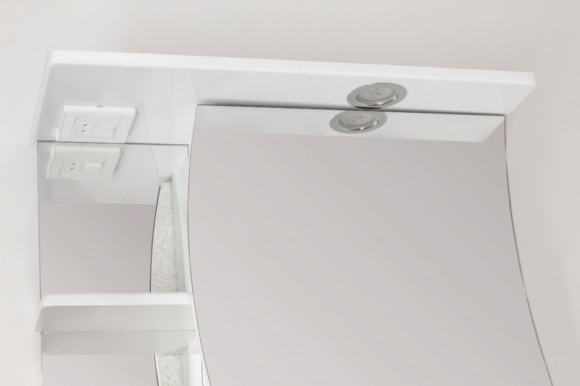 Зеркальный шкаф Style Line Эко Волна 60 С с подсветкой Белый глянец