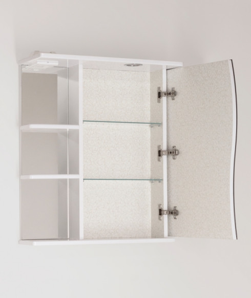 Зеркальный шкаф Style Line Эко Волна 60 С с подсветкой Белый глянец