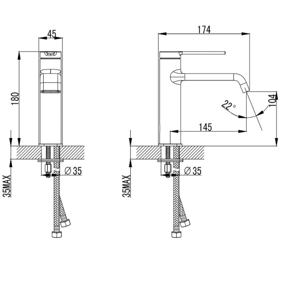 Смеситель для раковины AQUAme Asti AQM6410CR Хром Смеситель для раковины AQUAme Asti AQM6410CR Хром