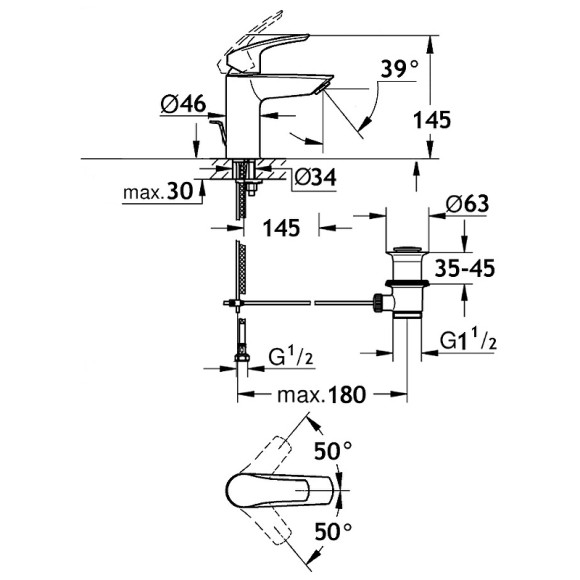 Смеситель для раковины AQUAme Prato AQMP6131 Хром Смеситель для раковины AQUAme Prato AQMP6131 Хром