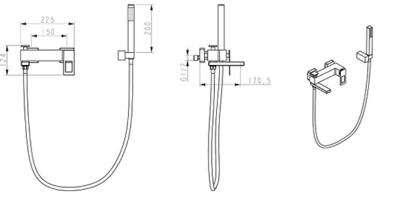 Смеситель для ванны Boheme Q 143-CRBlue.2 Хром Синий