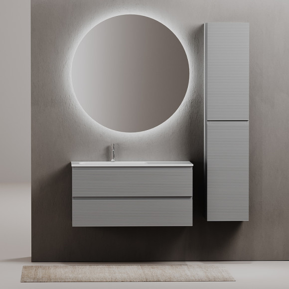 Тумба под раковину Sancos Folk 100 L FL100LES подвесная Ergraut soft