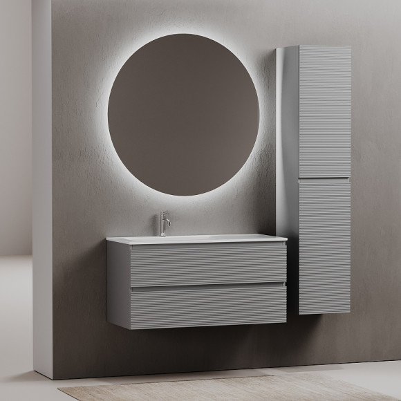 Тумба под раковину Sancos Folk 100 L FL100LES подвесная Ergraut soft