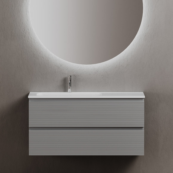 Тумба под раковину Sancos Folk 100 L FL100LES подвесная Ergraut soft