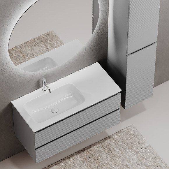 Тумба под раковину Sancos Folk 100 L FL100LES подвесная Ergraut soft