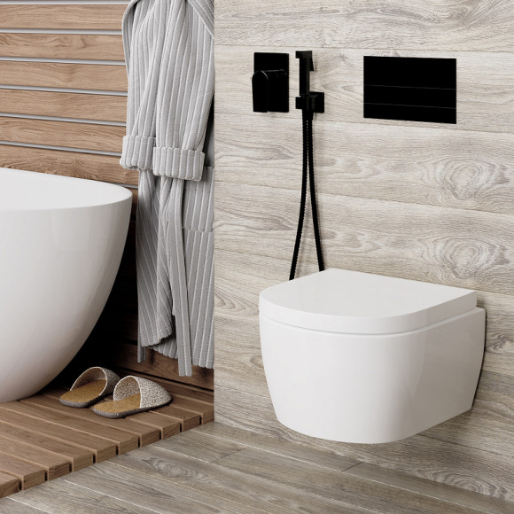 Гигиенический душ со смесителем WasserKRAFT А66096 Черный глянец Гигиенический душ со смесителем WasserKRAFT А66096 Черный глянец