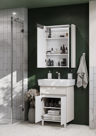 Тумба под раковину Aquaton Верди PRO 60 H 1A207701VDAV0 Белый Ясень фабрик