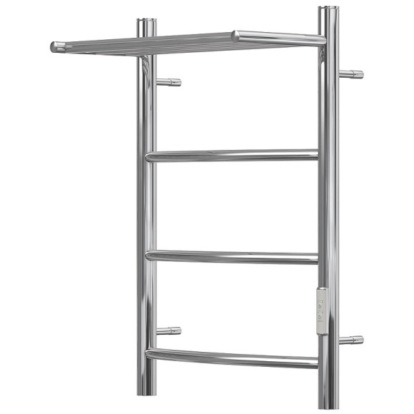 Электрический полотенцесушитель Point Афина PN04846P П3 400x600 с полкой, диммер справа Хром Электрический полотенцесушитель Point Афина PN04846P П3 400x600 с полкой, диммер справа Хром