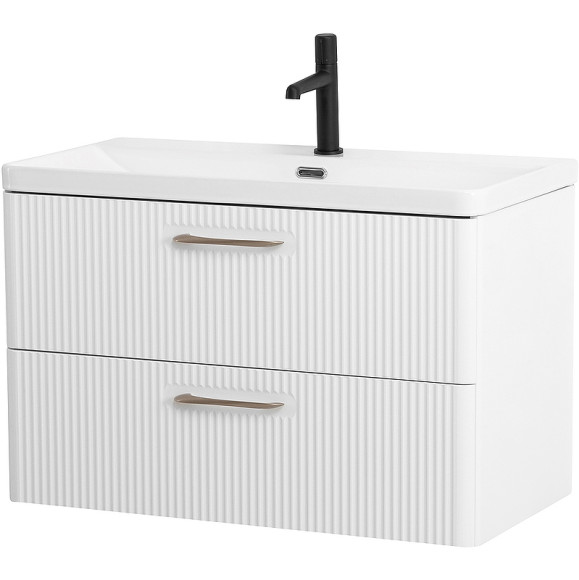 Тумба под раковину BelBagno Due 80 DUE-800-2C-SO-BL-P подвесная Bianco Lucido