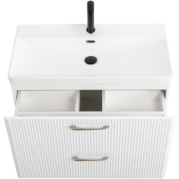Тумба под раковину BelBagno Due 80 DUE-800-2C-SO-BL-P подвесная Bianco Lucido