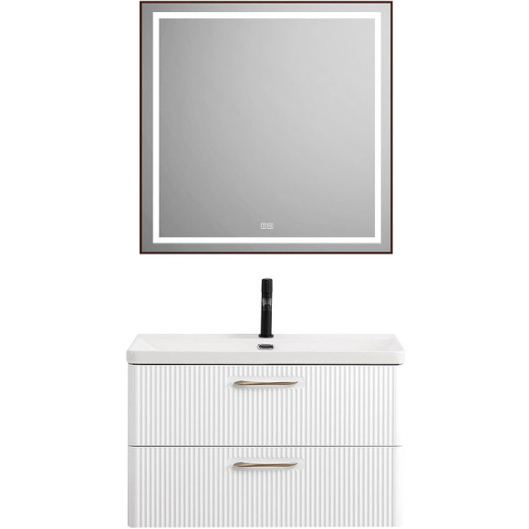 Тумба под раковину BelBagno Due 80 DUE-800-2C-SO-BL-P подвесная Bianco Lucido