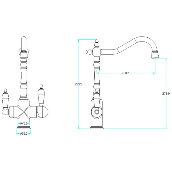 Смеситель для кухни Boheme Medici Ripresa 111 Бронза