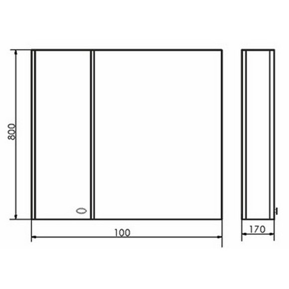 Зеркало со шкафом Comforty Неаполь 100 00004139023 Белое