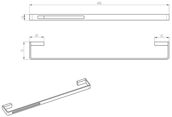 Полотенцедержатель Boheme Q 10942-NB Никель брашированный Полотенцедержатель Boheme Q 10942-NB Никель брашированный