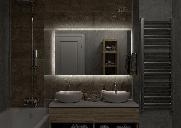 Зеркало Континент Trezhe 1200x700 ЗЛП533 с подсветкой с бесконтактным выключателем