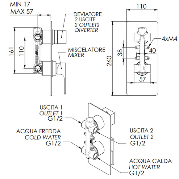 Смеситель для душа Remer Absolute AU92 Хром Смеситель для душа Remer Absolute AU92 Хром