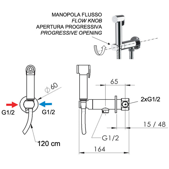 Гигиенический душ со смесителем Remer Minimal N64WRL Медь глянцевая Гигиенический душ со смесителем Remer Minimal N64WRL Медь глянцевая