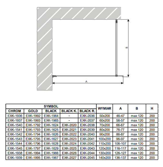 Душевая перегородка New Trendy Avexa Black 130 EXK-2026 профиль Черный стекло прозрачное Душевая перегородка New Trendy Avexa Black 130 EXK-2026 профиль Черный стекло прозрачное